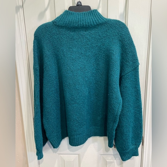 NWT Nine West Persian Teal Chunky Cable Knit Sweater XL - Picture 5 of 7